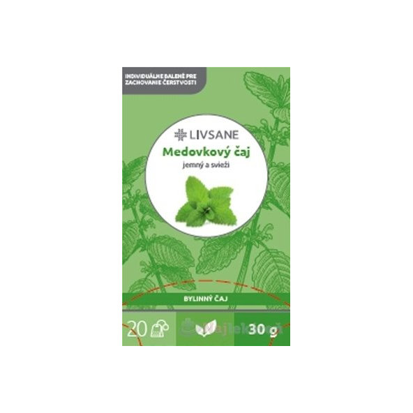 LIVSANE Medovkový čaj bylinný, individuálne balené vrecká 20x1,5 g