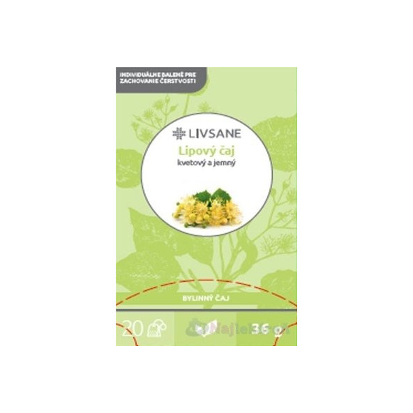 LIVSANE Lipový čaj bylinný, individuálne balené vrecká 20x1,8 g