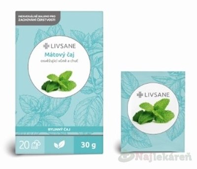 E-shop LIVSANE Mätový čaj bylinný, individuálne balené vrecká 20x1,5 g