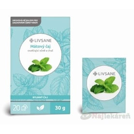 LIVSANE Mätový čaj bylinný, individuálne balené vrecká 20x1,5 g