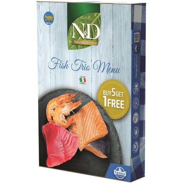 Farmina N&D cat NATURAL Fish Trio Menu konzervy pre mačky 6x70g