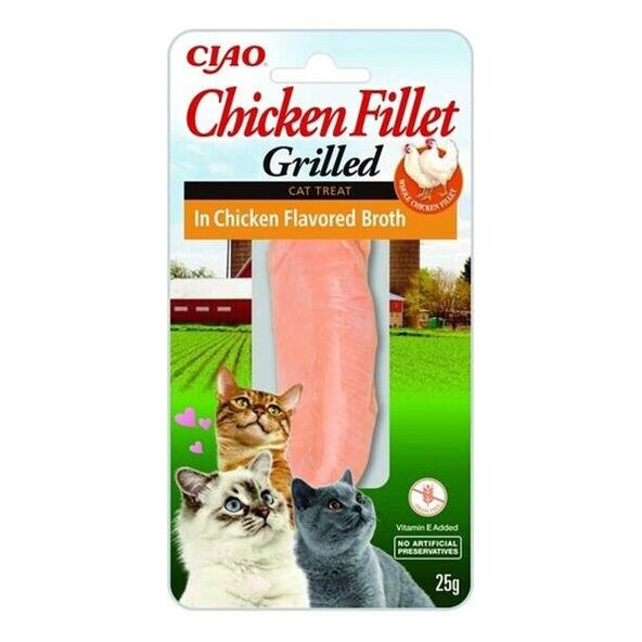 Maškrta Inaba Churu Grilled cat Kura v kuracom vývare pre mačky 12ks 180g