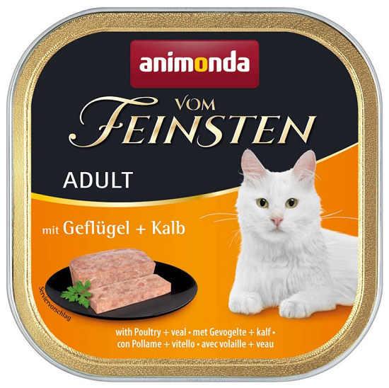 E-shop Animonda Vom Feinsten cat CLASSIC hydina a teľacie vaničky pre mačky 16x100g