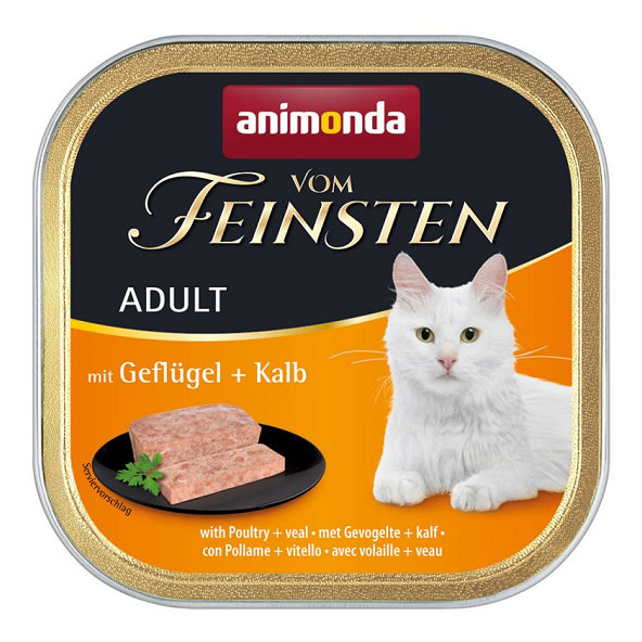 Animonda Vom Feinsten cat CLASSIC hydina a teľacie vaničky pre mačky 16x100g