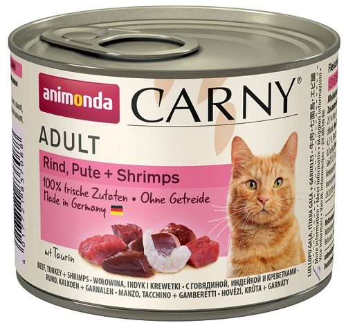 E-shop Animonda CARNY® cat Adult hovädzie, morka a krevety 6 x 200g konzerva