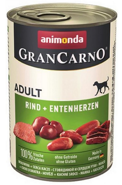 E-shop Animonda GRANCARNO® dog adult hovädzie a kačacie srdiečka 6 x 400g konzerva