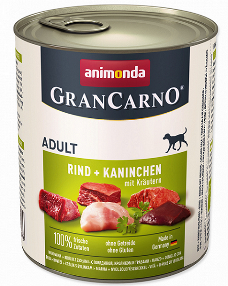 E-shop Animonda GRANCARNO® dog adult hovädzie, králik, bylinky 6 x 800g konzerva