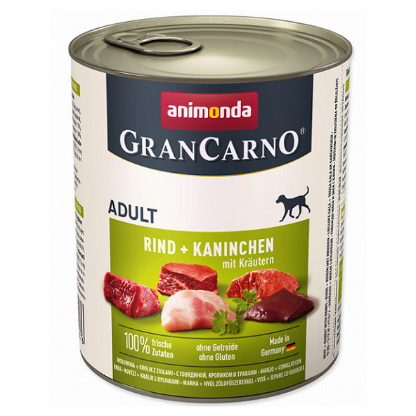 Animonda GRANCARNO® dog adult hovädzie, králik, bylinky 6 x 800g konzerva