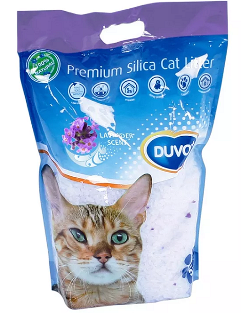 E-shop Podstielka DUVO+ pre mačky Premium silikátová levanduľa 5 L