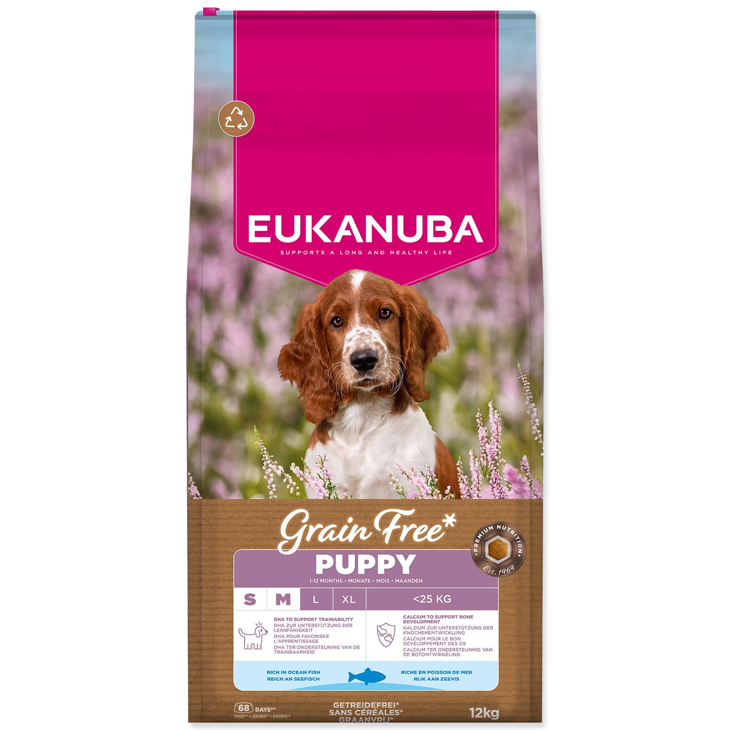 EUKANUBA Grain Free Puppy Small & Medium krmivo s morskými rybami 12 kg