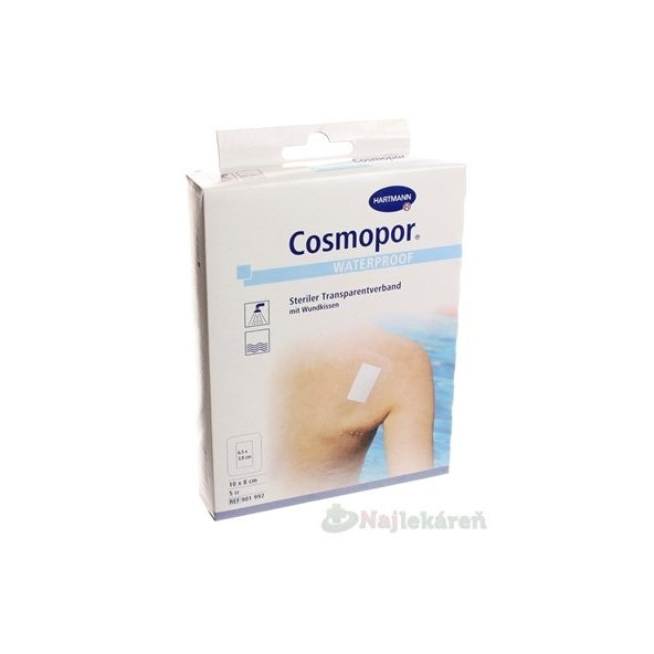 Cosmopor Waterproof sterilný vodeodolný (10x8cm)  5ks