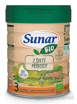 E-shop Sunar BIO 3, mliečna výživa (od ukonč. 10m), 700g