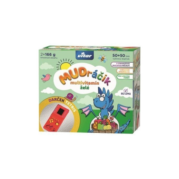 VITAR MUDráčik multivitamín želé + darček zmes príchutí 2x50 ks