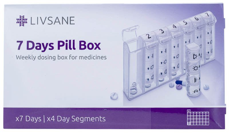 E-shop LIVSANE Týždenný dávkovač liekov 7 dňový a 4 dielny