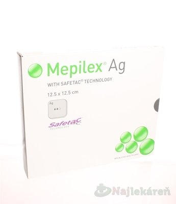 E-shop Mepilex Ag mäkký silikónový bakteriostatický obväz na rany (12,5x12,5cm) 5ks