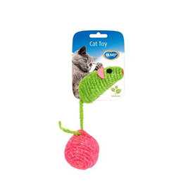 Hračka DUVO+  Myš s loptou, nylon, zelená/ružová 10x4x4cm