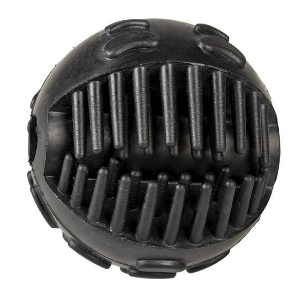 Hračka DUVO+ gumená, motív štastná tvár, čierna 7x7x7cm