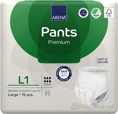 ABENA Pants Premium L1, navliekacie nohavičky (veľ.L), 15 ks