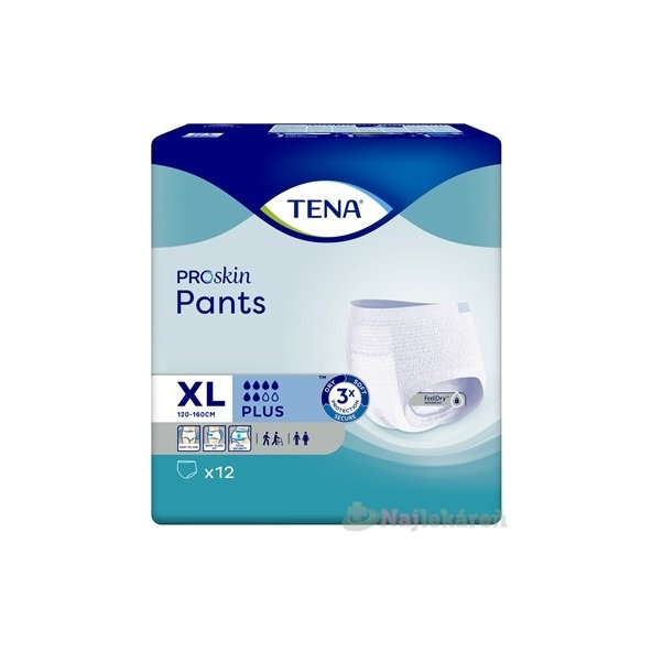TENA Pants Plus XL, inkontinenčné nohavičky (veľ. XL), 12 ks