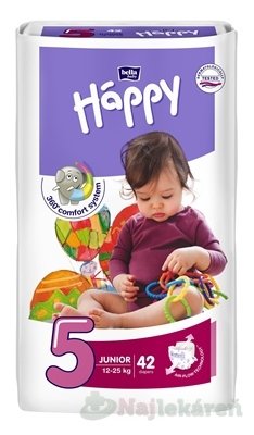 E-shop Bella HAPPY 5 JUNIOR detské plienky (12-25 kg), 42 ks