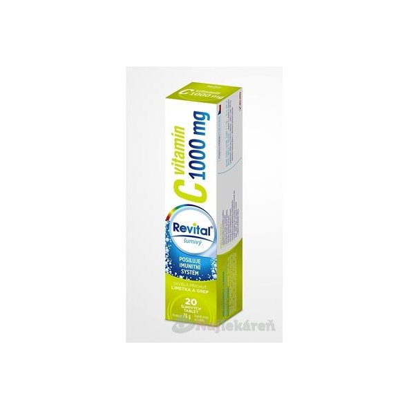 Revital vitamín C 1000 mg šumivý tbl eff s príchuťou limetky a grepu, 20 ks