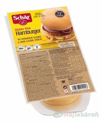 E-shop Schär ŽEMLE HAMBURGER, bezgluténové pečivo, 300g