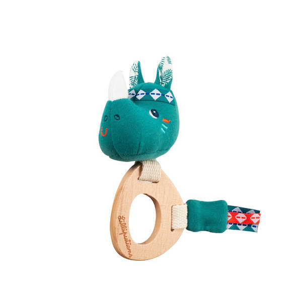 LILLIPUTIENS Hryzadielko drevené s hrkálkou - nosorožec Márius