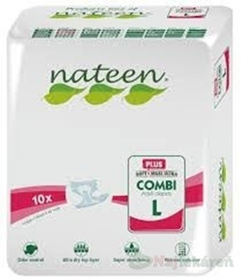 E-shop Nateen COMBI PLUS L plienky inkontinenčné, obvod bokov 115-150cm, savosť 2850ml, 10ks