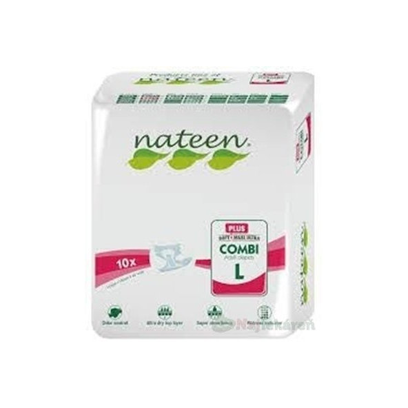 Nateen COMBI PLUS L plienky inkontinenčné, obvod bokov 115-150cm, savosť 2850ml, 10ks