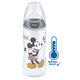 NUK FC+ fľaša Mickey s kontrolou teploty, 300 ml - šedá