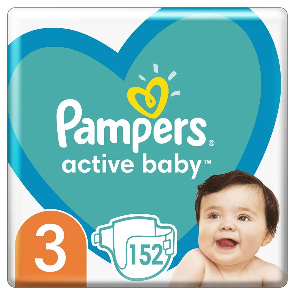 E-shop PAMPERS Active Baby Plienky jednorazové 3 (6-10 kg) 152 ks - MEGA PACK
