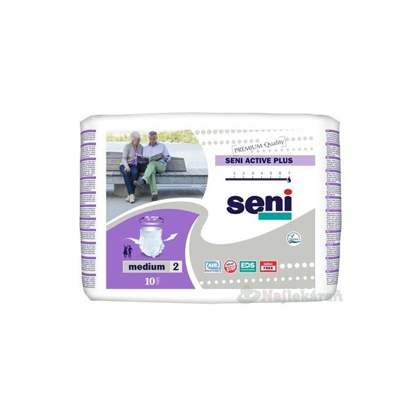 Seni ACTIVE PLUS Medium 2 navliekacie nohavičky (obvod 80-110cm, savosť 2000ml) 10ks