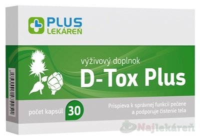 E-shop PLUS LEKÁREŇ D-Tox Plus na trávenie 30 kapsúl