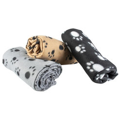 Deka DUVO+ fleece 100x70x2cm, mix farieb, potlač labky