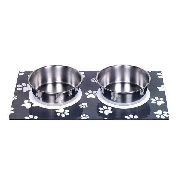 Magnetická podložka pod misky pre psy a mačky "Magnetic" Set L čierna