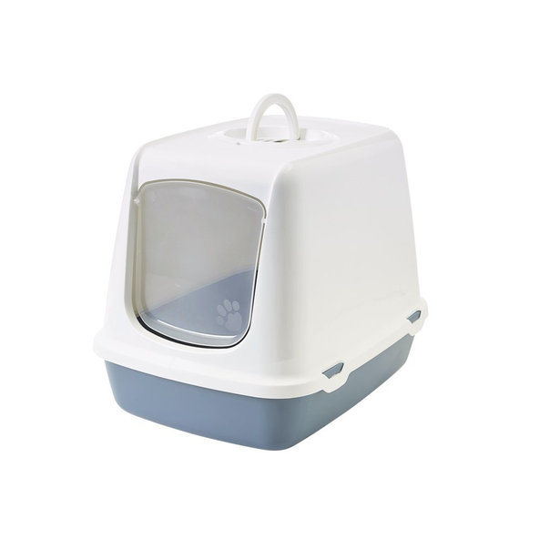 Toaleta pre mačky "Oscar" modrá-biela 50x37x39cm