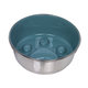 Nerezová miska pre psy a mačky proti hltaniu "Paw" L sivo-zelená