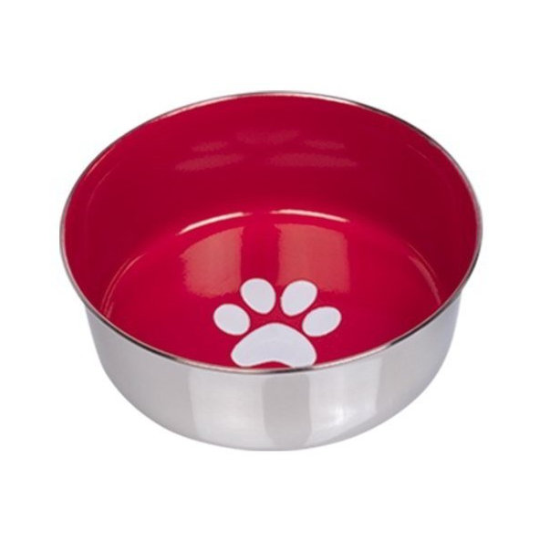 Miska pre psy a mačky "PAW" M červená 950ml