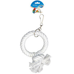 Hračka DUVO+ Hojdačka pre papagáje - kruh, priemer 17cm, biela
