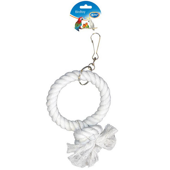 Hračka DUVO+ Hojdačka pre papagáje - kruh, priemer 17cm, biela