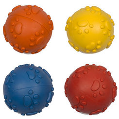 Hračka DUVO+ Lopta gumená pískacia s labkami 7cm