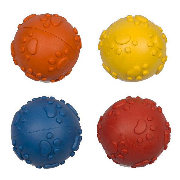 Hračka DUVO+ Lopta gumená pískacia s labkami 7cm