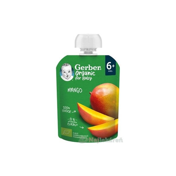 Gerber Organic Kapsička Mango bio ovocná desiata (od ukonč. 6. mesiaca) 90 g
