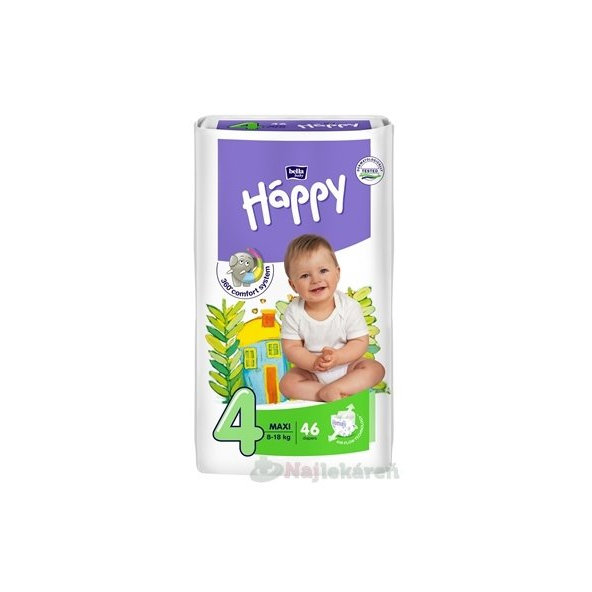 Bella HAPPY 4 MAXI jednorázové detské plienky, 46 ks