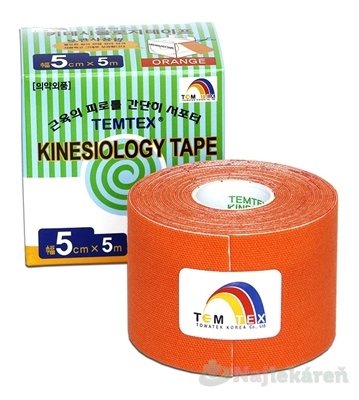 E-shop TEMTEX KINESOLOGY TAPE tejpovacia páska, 5cmx5m, oranžová 1ks