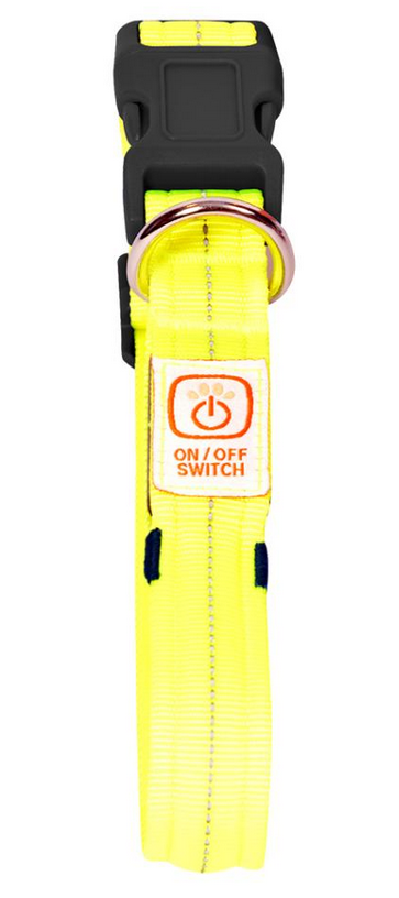 E-shop Obojok DUVO+ LED Svietiaci dog neónový žltý nylon 50-70cm/2,5cm