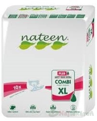 E-shop Nateen COMBI PLUS XL plienky inkontinenčné, obvod bokov 130-175cm, savosť 3400ml, 10ks