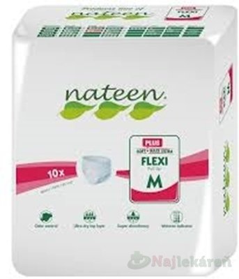 E-shop Nateen FLEXI PLUS M nohavičky plienkové, obvod bokov 90-130cm, savosť 2150ml, 10ks