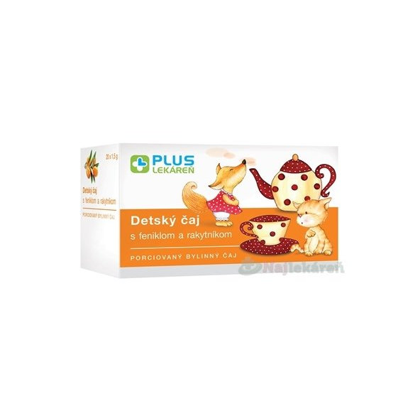 PLUS LEKÁREŇ Detský čaj s feniklom a rakytníkom, 20x1,5g