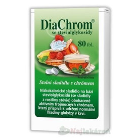 DiaChrom nízkokalorické sladidlo s glykozidmi steviolu 80 tbl